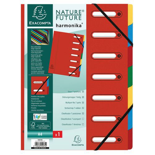Trieur HarmonikaÂ® à Fenêtres 7 Compartiments Rouge