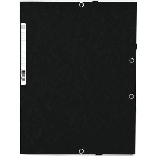 Chemise à lastique 3 Rabats Carte Lustrée 355gm² A4 Noir