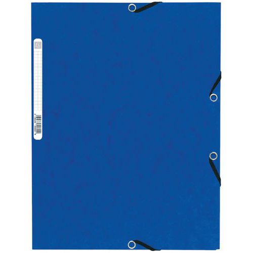 Chemise à lastique 3 Rabats Carte Lustrée 355gm² A4 Bleu