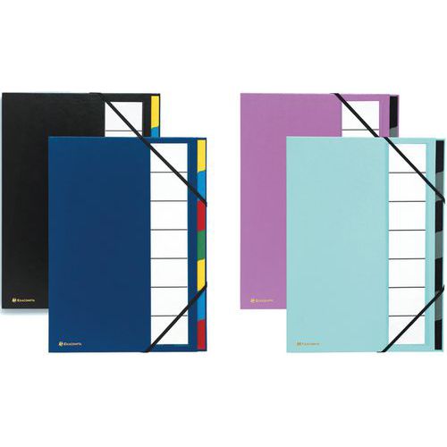 Set 6 Trieurs Rigide Ordonator 7 Compartiments Noir Assortis