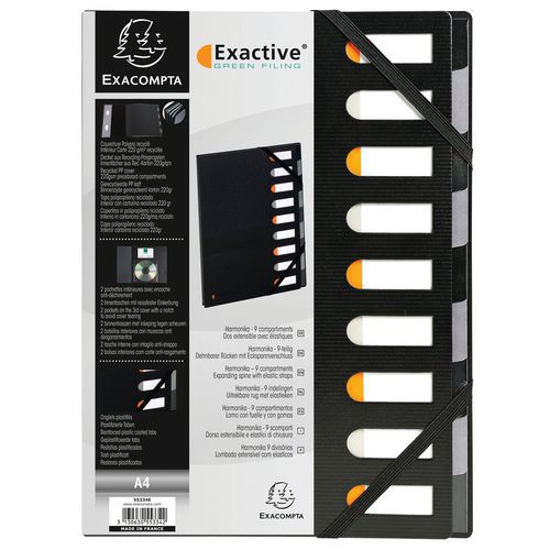 Trieur Rigide Extensible 9 Cases Noir HarmonikaÂ® Noir