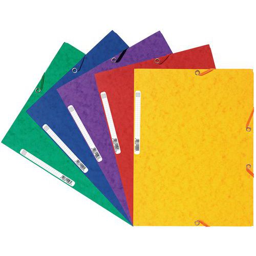 Set 50 Chemises 3 Rabats Carte Lustrée 400g/m2 A4 Assorties