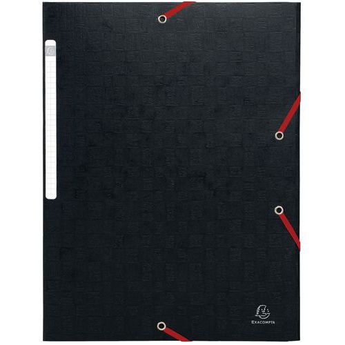 Chemises à lastiques Carte Lustrée 3 Rabats Monobloc Noir
