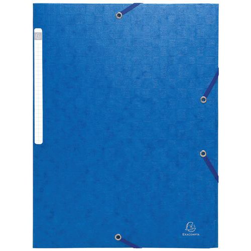 Chemises à lastiques Carte Lustrée 3 Rabats Monobloc Bleu