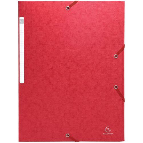 Chemises à lastiques Carte Lustrée 3 Rabats Monobloc Rouge