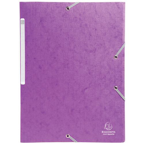 Chemises à lastiques Carte Lustrée 3 Rabats Monobloc Violet