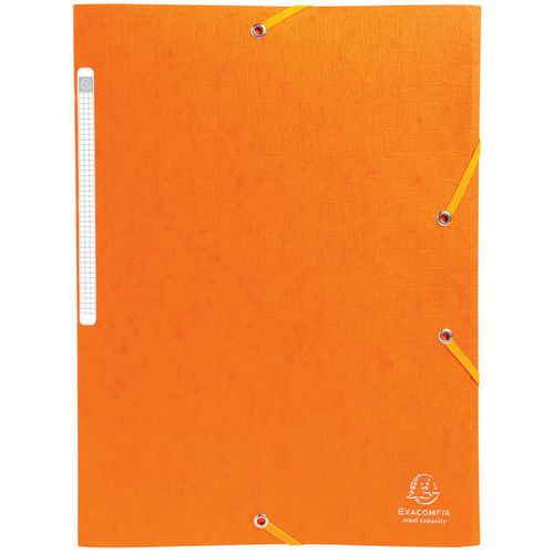 Chemises à lastiques Carte Lustrée 3 Rabats Monobloc Orange