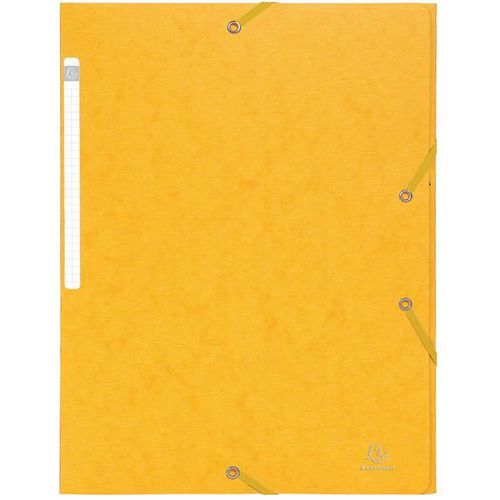 Chemises à lastiques Carte Lustrée 3 Rabats Monobloc Jaune