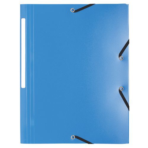 Chemise à lastique 3 Rabats Pp 5/10e Opaque A4 Bleu Clair