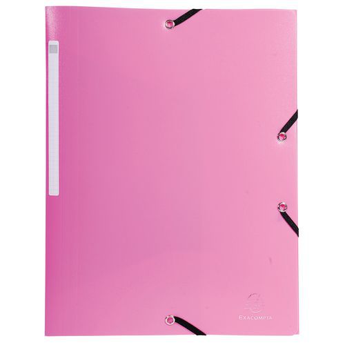 Chemise à lastique 3 Rabats Pp 5/10e Opaque A4 Rose