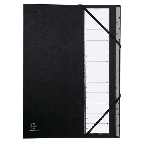 Trieur Rigide Ordonator Dos Extensible 12 Compartiments Noir