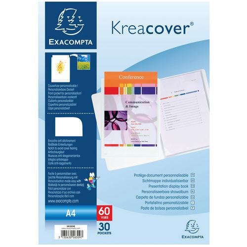 Protège-documents En Pp Rigide KreacoverÂ® 60 Vues A4 Blanc