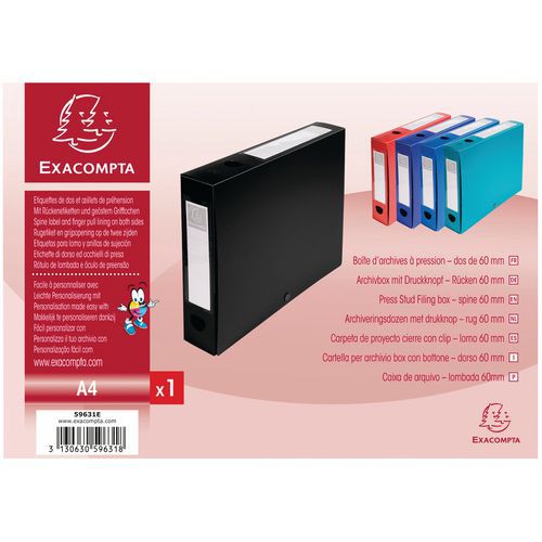 Boite De Classement à Pression 60mm Pp 7/10e Opaque A4 Noir