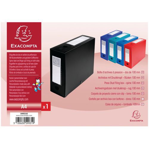 Boite Classement à Pression 100mm Pp 7/10e Opaque A4 Noir