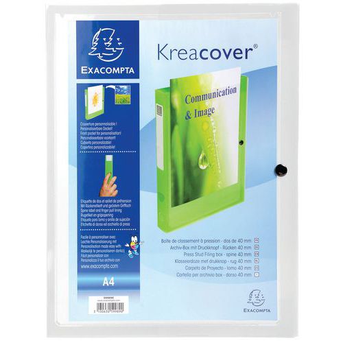 Boite Classement Pression 40mm Pp 7/10e Krea Cover Incolore