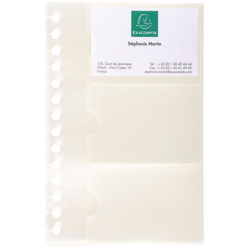 Recharge 10 Pochettes Pour Porte Cartes 19x125cm Cristal