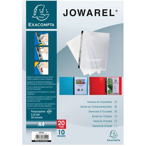 Faisceaux Standard Jowarel® En Pp 20 Vues A4 Cristal