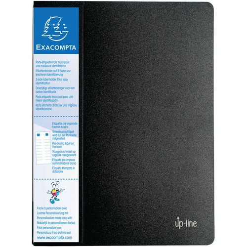 Protège-documents Rigide Avec Porte Étiquette 20 Vues Noir