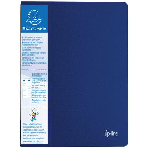 Protège-documents Rigide Avec Porte Étiquette 40 Vues Bleu