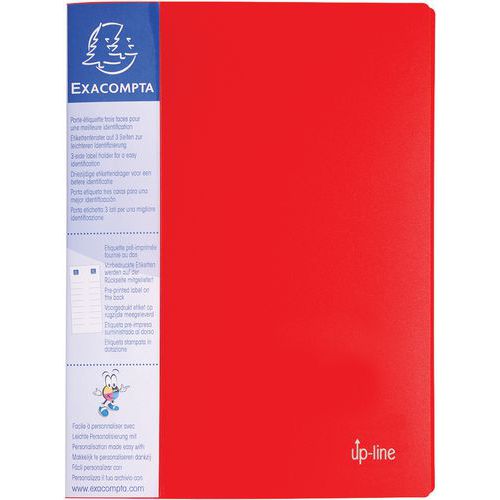 Protège-documents Rigide Avec Porte Étiquette 40 Vues Rouge