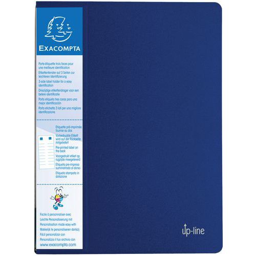 Protège-documents Rigide Avec Porte Étiquette 60 Vues Bleu