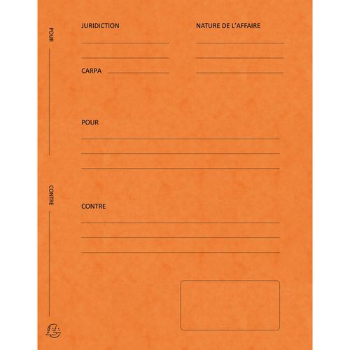 Paquet 25 Dossiers Plaidoirie pour/contre 25x32cm Orange