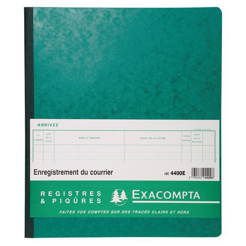 Piqûre 32x27cm Enregistrement Du Courrier 26 Lignes 80 Pages