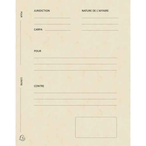 Paquet 25 Dossiers Plaidoirie pour/contre 25x32cm Ivoire