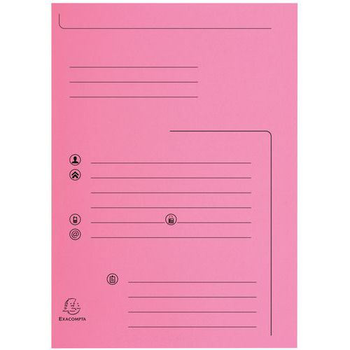 Paquet De 25 Chemises 2 Rabats Super 250 24x32cm Rose