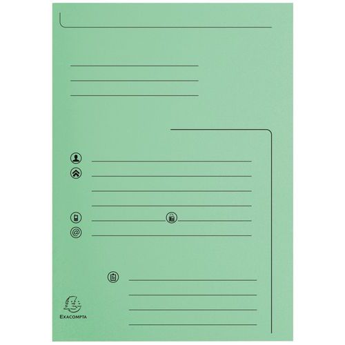 Paquet De 25 Chemises 2 Rabats Super 250 24x32cm Vert Clair