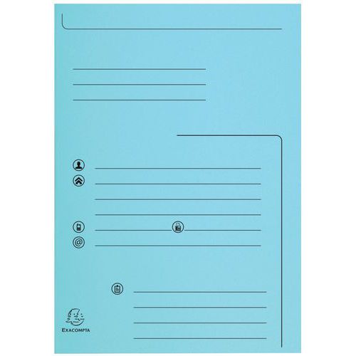 Paquet 25 Chemises 2 Rabats Super 250 24x32cm Bleuclair