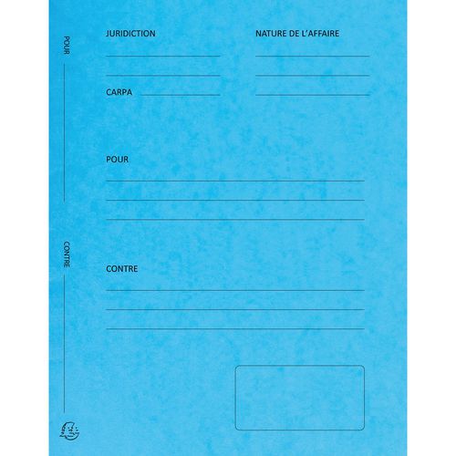 Paquet 25 Dossier Plaidoirie pour/contre 25x32cm Turquoise