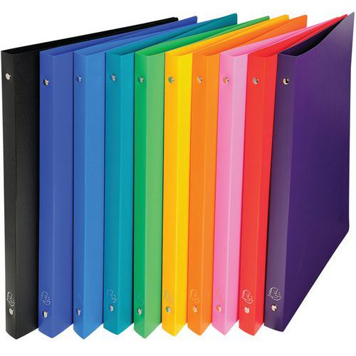 Set De 10 Classeurs 2 Anneaux 15 Mm Pp Opaque A4 Assortis