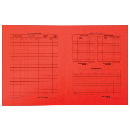 Paquet 25 Dossiers Procédure Carte Lustrée 25x32cm Rouge