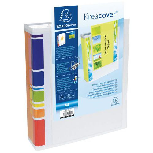 Classeur Levier 70mm Rembordé 2 Pochettes Extérieur A4 Blanc