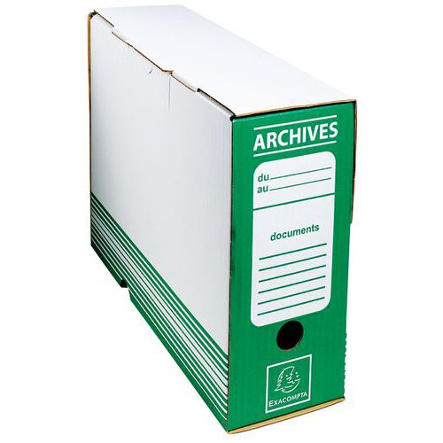 Boite Archive Dos 100mm Carton Ondulé Couleurs 25x34cm Vert