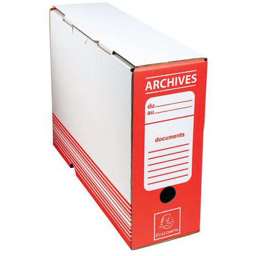 Boite Archive Dos 100mm Carton Ondulé Couleurs 25x34cm Rouge
