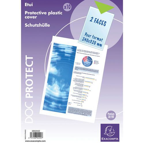 Sachet De 10 Étuis De Protection Simples Pvc 24x32cm Cristal