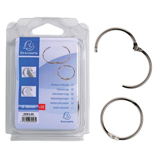 Blister De 10 Anneaux Articulés - Diamètre 38mm