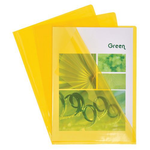 Sachet De 10 Pochettes Coin Pvc Résistante 13/100e A4 Jaune