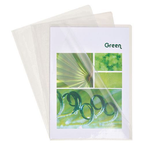 Sachet 10 Pochettes Coin Pvc Résistante 13/100e A4 Cristal