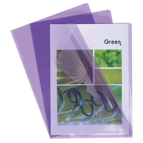 Sachet De 10 Pochettes Coin Pvc Résistante 13/100e A4 Violet