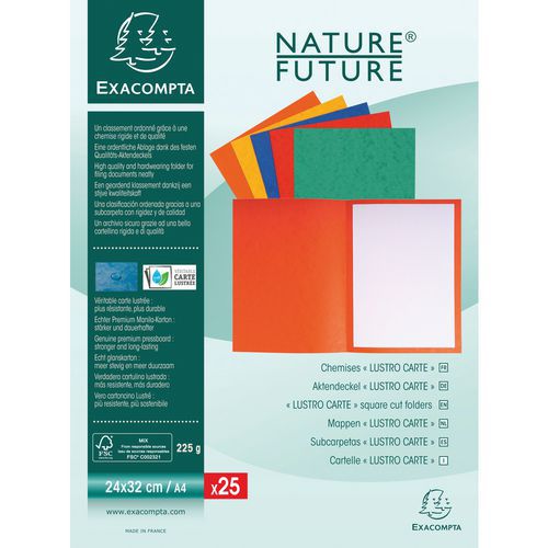 Set De 25 Chemises Lustro-carte 225gmÂ² 24x32cm Assorties