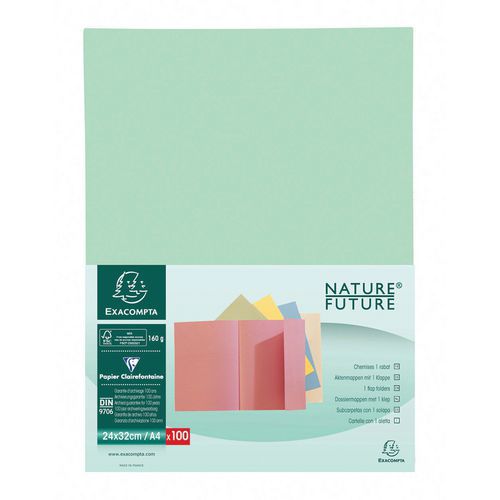 Paquet 100 Chemises 1 Rabat Super 180 - 24x32cm Vert