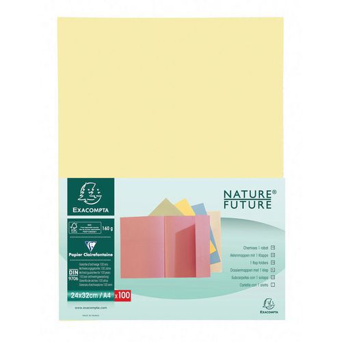 Paquet 100 Chemises 1 Rabat Super 180 - 24x32cm Canari