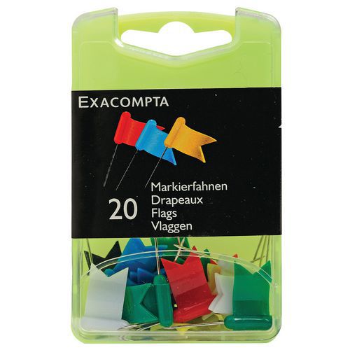 Boîte de 20 épingles drapeaux - hauteur de pointe 16mm Boîte de 20 épingles drapeaux - hauteur de pointe 16mm