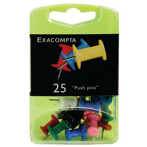 Set De 25 Épingles Push Pins Hauteur Pointe 7mm Assorties