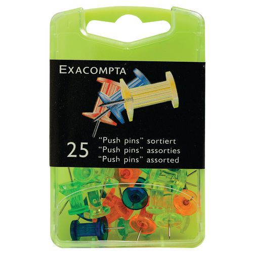 Set De 25 Épingles Push Pins Hauteur Pointe 7mm Assorties