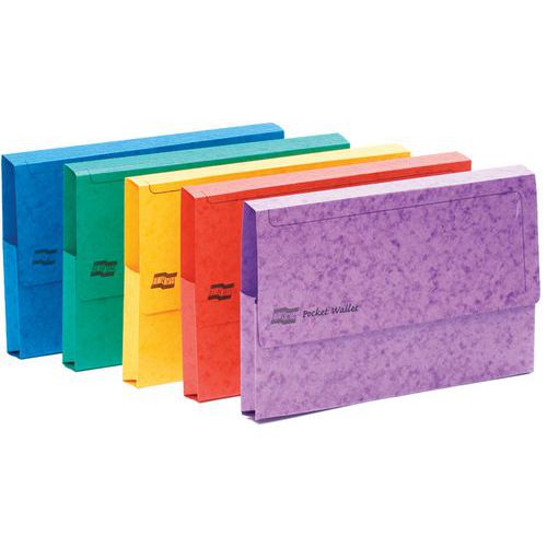 Set 25 Chemises Poche En Carte Lustrée 225g/m2 A3 Assorties