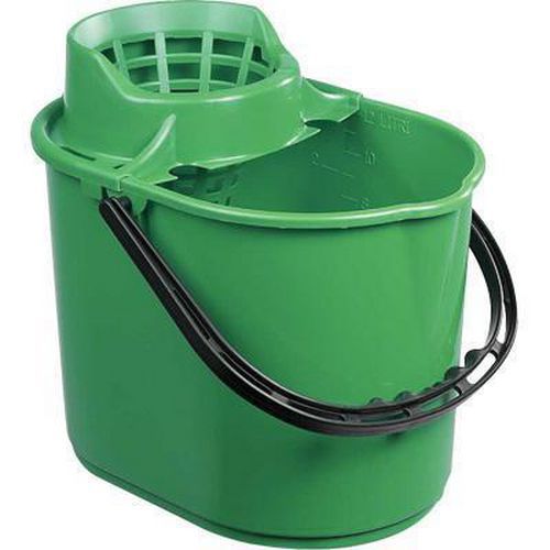 12 L Green Plastic Bucket With Ringer